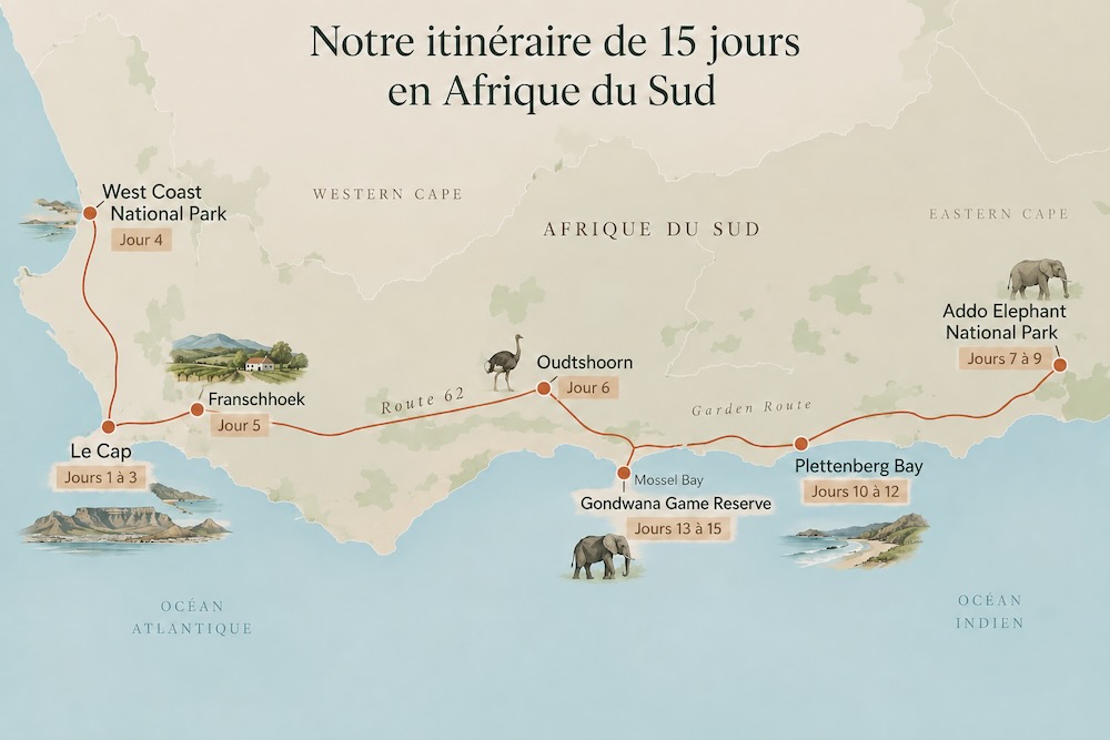 itinéraire afrique du sud